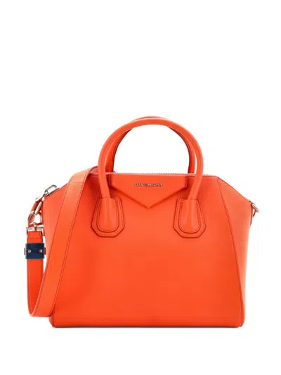 Pre-owned Givenchy Antigona Bag Leather Small Satchel In Orange