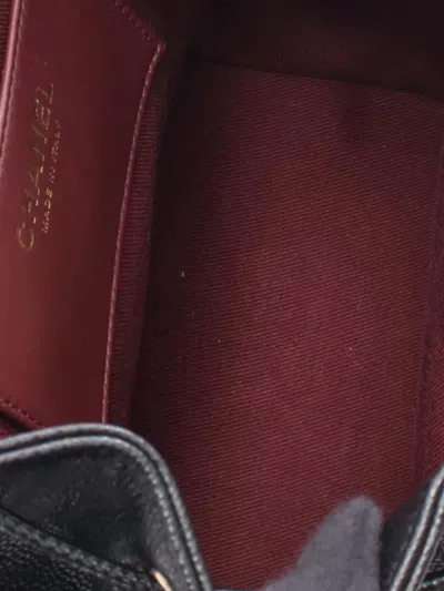 Pre-owned Chanel 2021-2025 Mini Business Affinity Caviar Backpack In Black