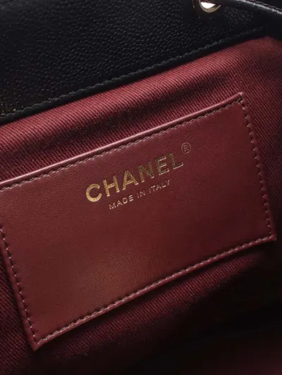 Pre-owned Chanel 2021-2025 Mini Business Affinity Caviar Backpack In Black