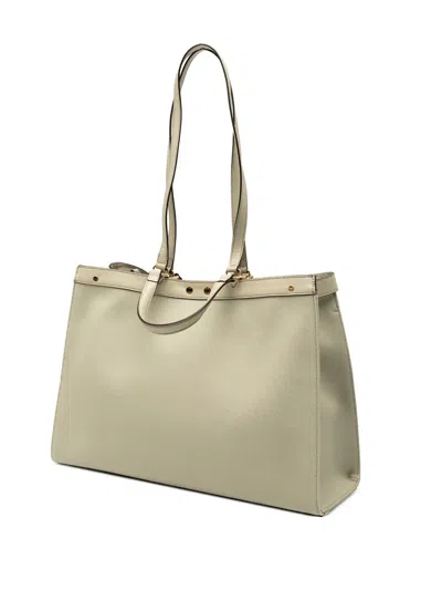 Pre-owned Fendi 2010-2025 Zucca Embroidered Canvas Peekaboo X Tote Satchel In Green