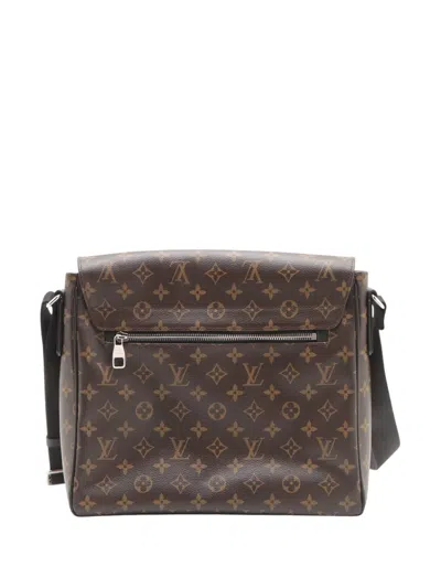 Pre-owned Louis Vuitton 2013 Monogram Macassar District Mm Crossbody Bag In Brown