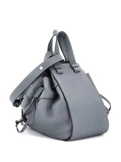 Pre-owned Loewe Hammock Nugget Bag Leather Small Crossbody Bag In Gray