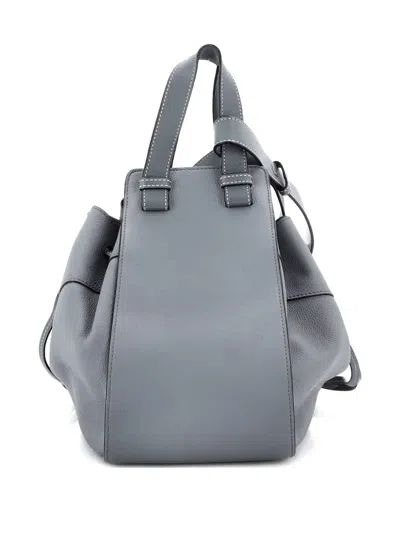 Pre-owned Loewe Hammock Nugget Bag Leather Small Crossbody Bag In Gray