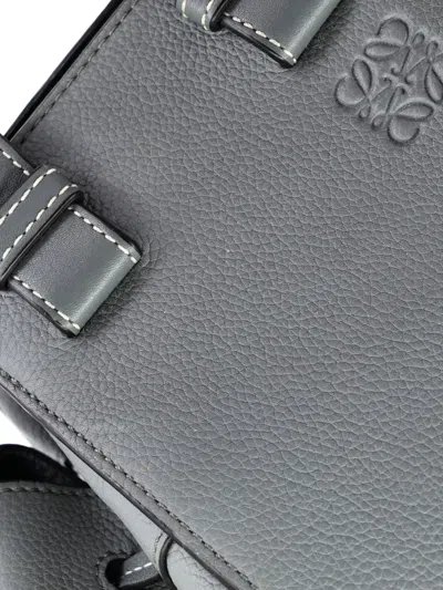 Pre-owned Loewe Hammock Nugget Bag Leather Small Crossbody Bag In Gray