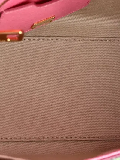 Pre-owned Dolce & Gabbana Miss Sicily Bag Printed Leather Medium Satchel In Pink