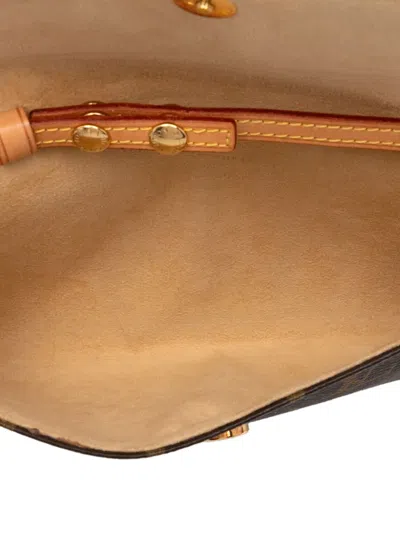Pre-owned Louis Vuitton 1990-2010 Monogram Pochette Twin Pm Crossbody Bag In Brown