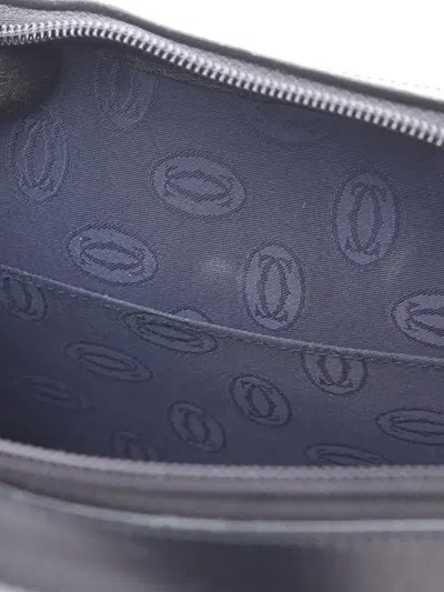 Pre-owned Cartier 2010-2025 Leather Sapphire Line Crossbody Shoulder Bag In Blue