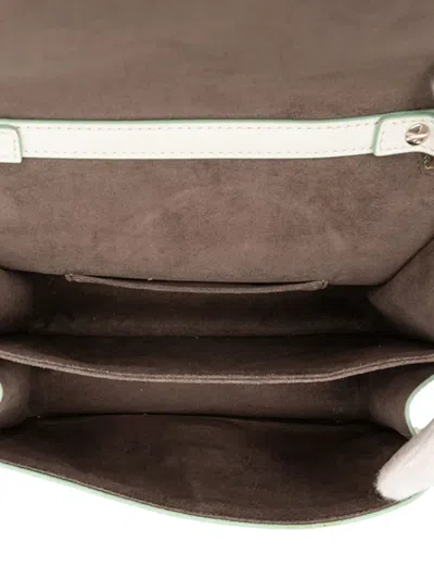 Pre-owned Fendi 2010-2025 Small Scalloped Leather Kan I Satchel In White