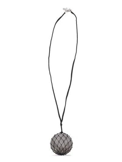 Niccolò Pasqualetti Sphere Net Necklace In Metallic
