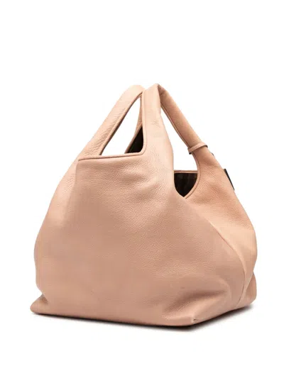 Pre-owned Loewe 2008 Calfskin Calle Lock Shoulder Bag In Brown