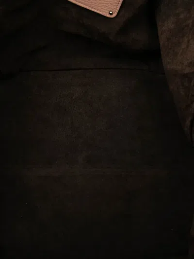 Pre-owned Loewe 2008 Calfskin Calle Lock Shoulder Bag In Brown