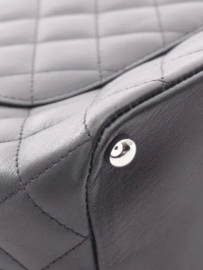 Pre-owned Chanel 2010-2011 Medium Lambskin Cambon Ligne Tote Bag In Black