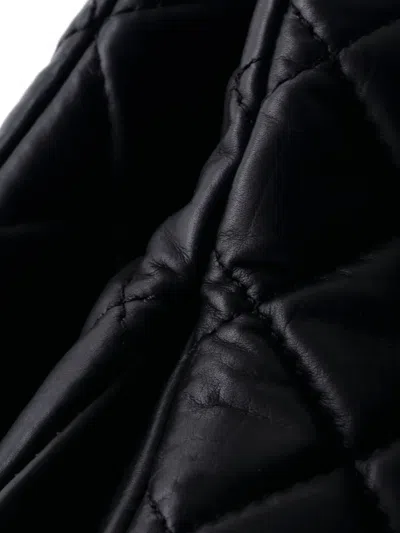 Pre-owned Chanel 3 Flap Bag Nm Quilted Lambskin Jumbo Shoulder Bag In Black