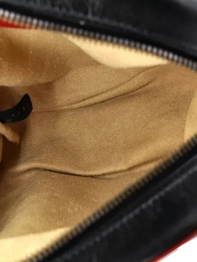 Pre-owned Gucci Gg Marmont Round Shoulder Bag Diagonal Quilted Leather Mini Crossbody Bag In Black