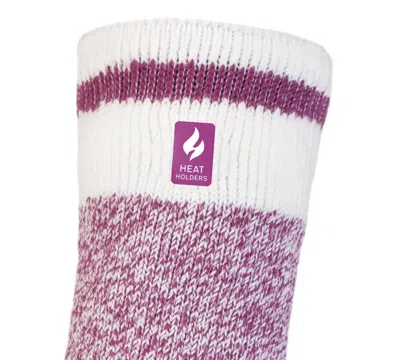 Heat Holders Women's Snowdrop Block Twist Crew Socks In Pink