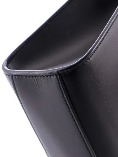 Pre-owned Saint Laurent Manhattan Leather Medium Shoulder Bag In Black