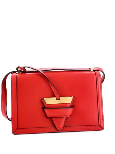 Pre-owned Loewe Barcelona Leather Medium Shoulder Bag In Red
