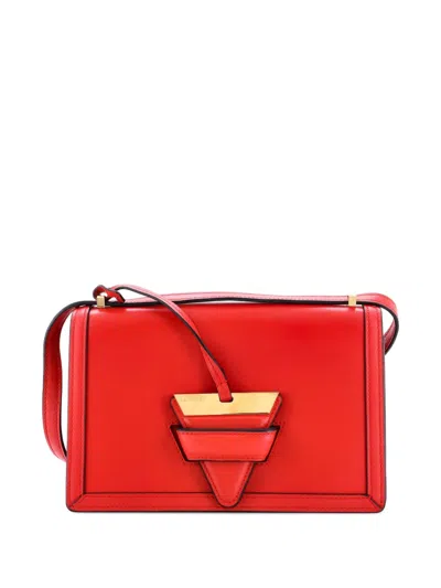 Pre-owned Loewe Barcelona Leather Medium Shoulder Bag In Red