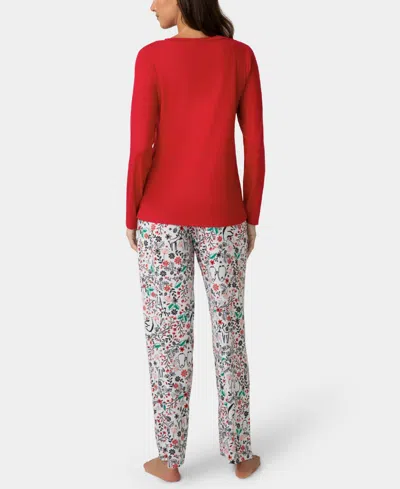 Hue Women's Timeless Jersey Folded Set In Red