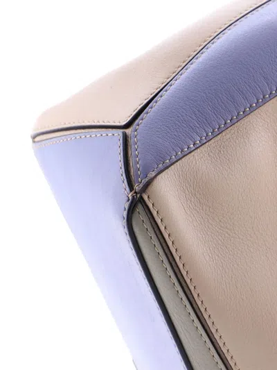 Pre-owned Loewe Puzzle Bag Leather Small Satchel In Neutral