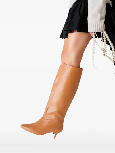 Smiling Shoes Sira Pointed Boots In Brown