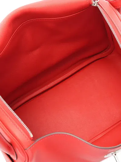 Pre-owned Hermes 2016 Clemence Lindy 26 Satchel In Red