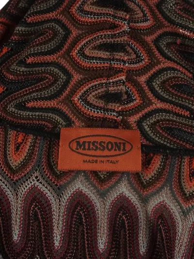 Pre-owned Missoni Zig-zag V-neck Top In Red