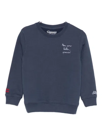 Mc2 Saint Barth X Vacanze Di Natale Hutton Embroidered Sweatshirt In Blue