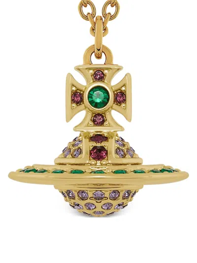 Vivienne Westwood Orb-pendant Necklace In Gold