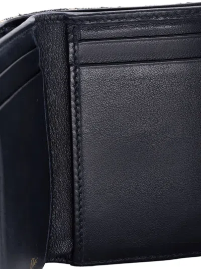 Pre-owned Dior Saddle Flap Wallet Oblique Canvas Mini Small Wallets In Blue