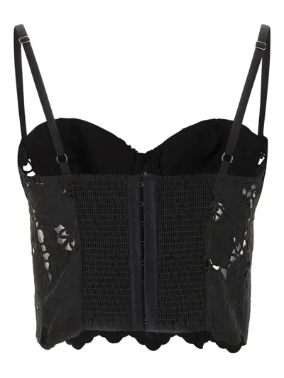 L'agence Sonya Floral-lace Top In Black