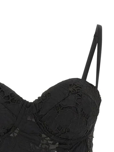 L'agence Sonya Floral-lace Top In Black