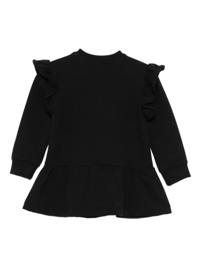 Msgm Stretch Fleece Dress In Black