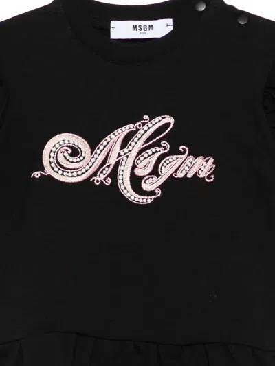 Msgm Stretch Fleece Dress In Black