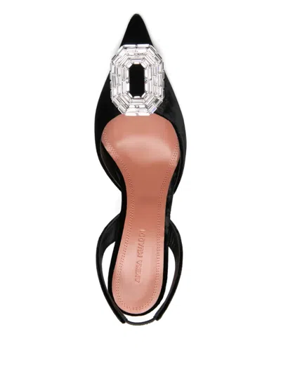 Amina Muaddi 90mm Camelia Crystal-embellished Slingback Pumps In Black