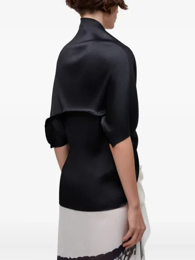 Osklen Pleated-panel Poncho Jacket In Black