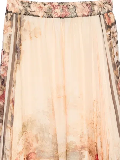 Mes Demoiselles Averly Floral-print Midi Skirt In Neutral