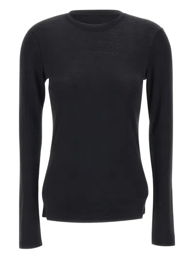 Sun 68 Long-sleeve Round-neck T-shirt In Black