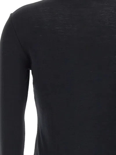 Sun 68 Long-sleeve Round-neck T-shirt In Black