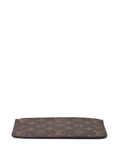 Pre-owned Louis Vuitton 2019 Monogram Neverfull Pochette Pm Pouch In Brown