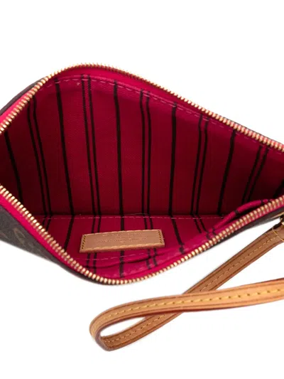 Pre-owned Louis Vuitton 2019 Monogram Neverfull Pochette Pm Pouch In Brown