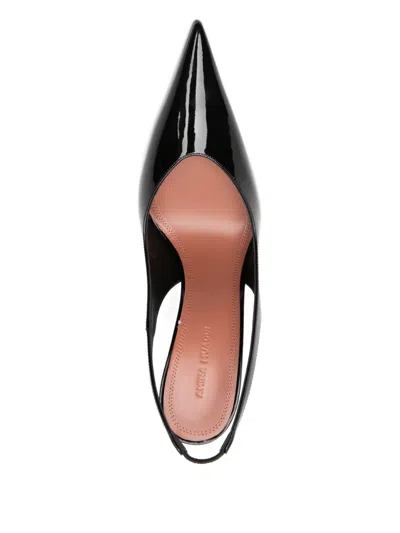 Amina Muaddi 105mm Anok Slingback Pointed Pumps In Animal Print