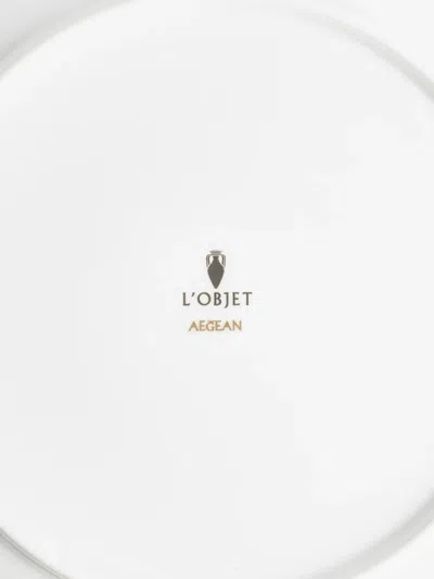 L'objet Aegean Filet Gold Dinner Plate In White