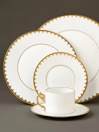 L'objet Aegean Filet Gold Dinner Plate In White