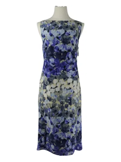 Pre-owned Moschino Printed Ribbon-detail Dress In Blue