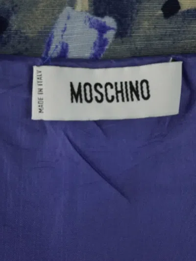 Pre-owned Moschino Printed Ribbon-detail Dress In Blue