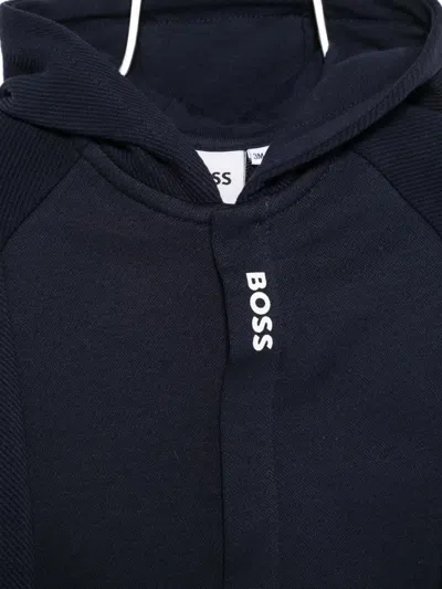 Bosswear Hooded Ribbed Babywear In Blue