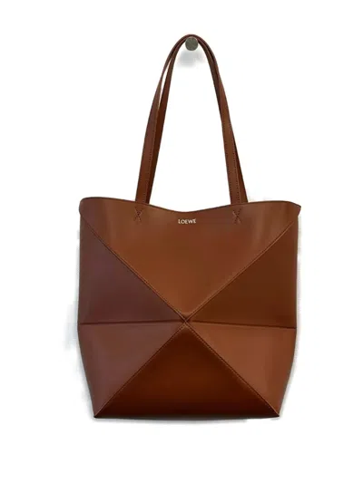 Loewe Medium Puzzle Fold Shoulder Bag In Brown