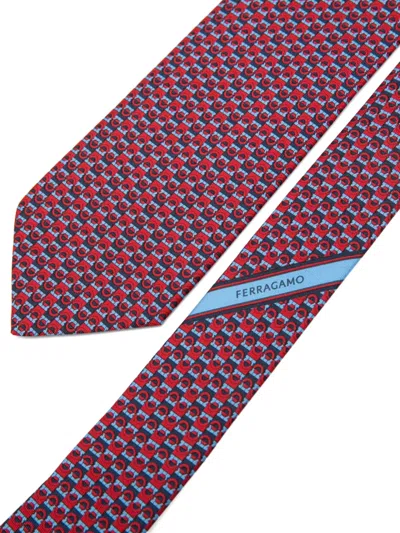 Ferragamo Patterned Tie In Pink