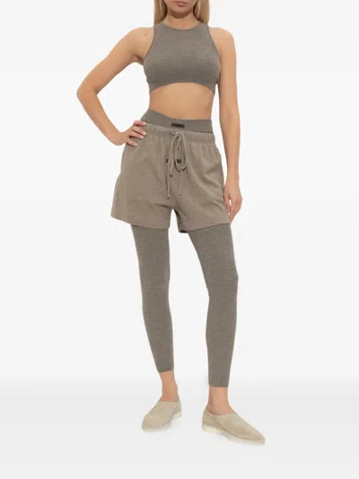 Essentials Ribbed Leggings In Gray